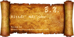 Bittó Nándor névjegykártya